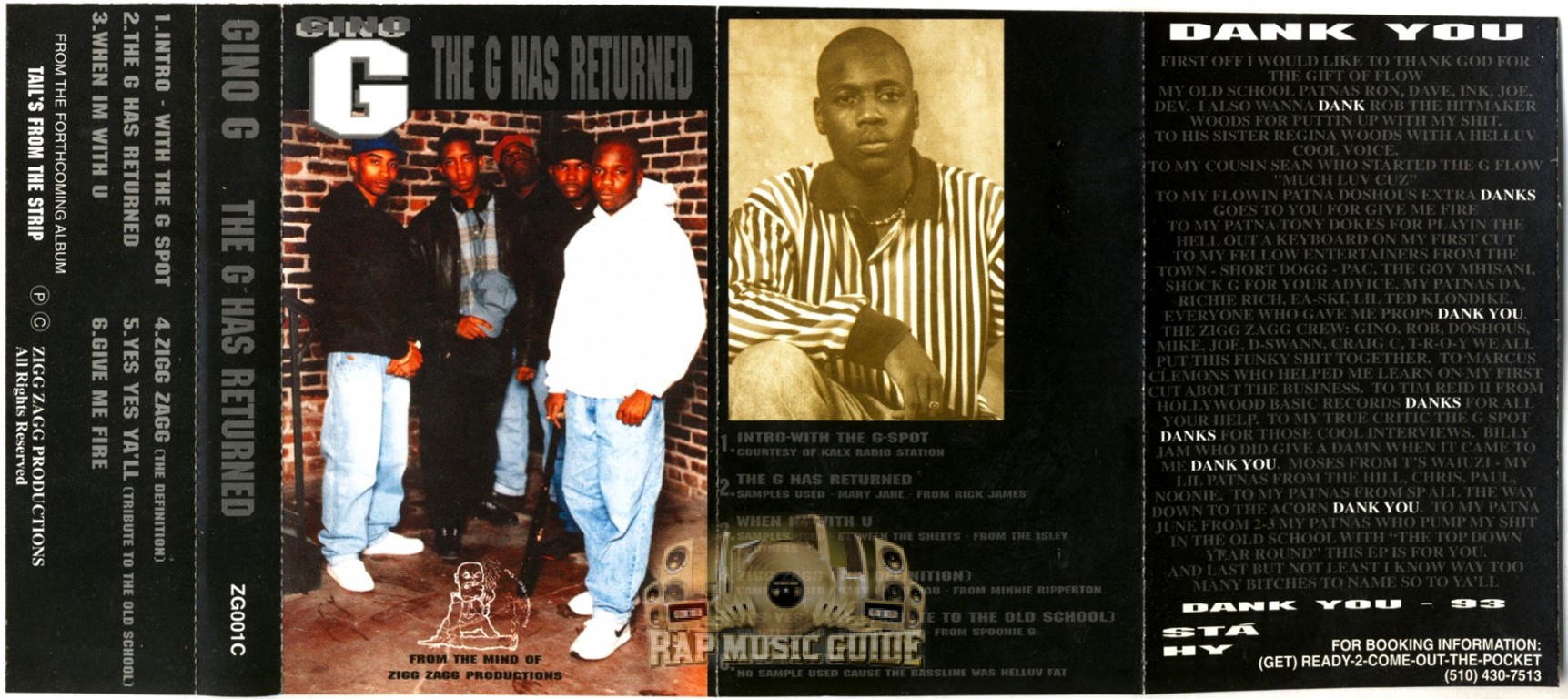 Gino G - The G Has Returned: Cassette Tape | Rap Music Guide